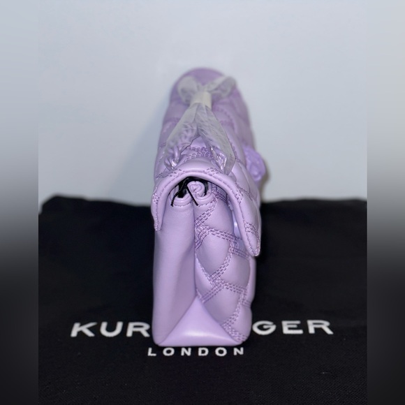 Kurt Geiger London Mini Kensington Drench Light Purple Leather Crossbody Bag - Picture 2 of 8